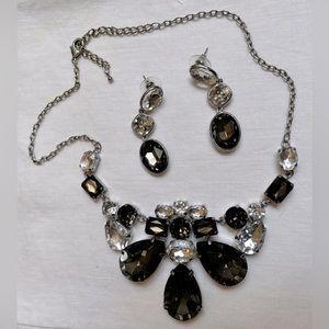 Statement Rhinestone Necklace and Earrings